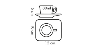 Кружка для эспрессо GUSTITO, с блюдцем, 80 мл, арт. 386420