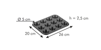 Форма для 12 мини-кексов DELICIA 26 x 20 cm, арт. 623224