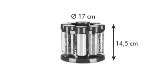 Емкости для специй на вращающейся подставке SEASON 8 шт., антрацитовые, арт. 657066