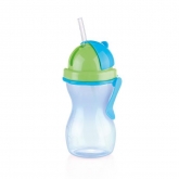 Детская бутылочка с трубочкой BAMBINI 300мл. синий, арт.668172.54