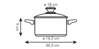 Кастрюля PRESTO с крышкой, 18 см, 2 л, арт. 728218