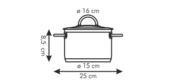 Кастрюля VISION с крышкой, 16 см, 1.5 л, арт. 779216