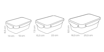 Контейнер FRESHBOX 3 шт., 1.0, 1.5, 2.5 л, прямоугольный, арт. 892092