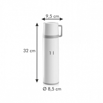 Термос с кружкой CONSTANT CREAM 1.0 л. нержавеющая сталь, арт. 318553